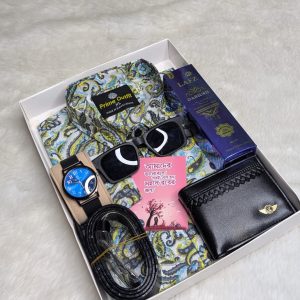 ডিজিটাল প্রিন্টার শার্ট এর কম্ব সেট শার্ট, ঘরি, মানিব্যাগ, পারফিউম, বেল্ট ,চশমা ও চিরকুট-3